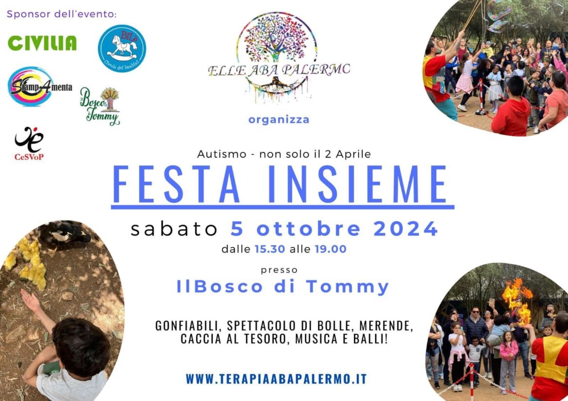 Autismo – non solo il 2 Aprile, Festa insieme al Bosco di Tommy a Palermo per tutti i bambini con giochi, divertimento e inclusione