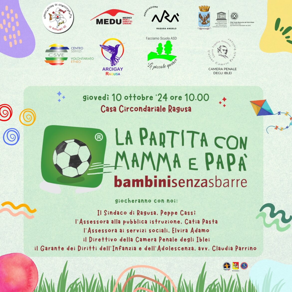 BAMBINI SENZA SBARRE-“LA PARTITA CON MAMMA E PAPA´”