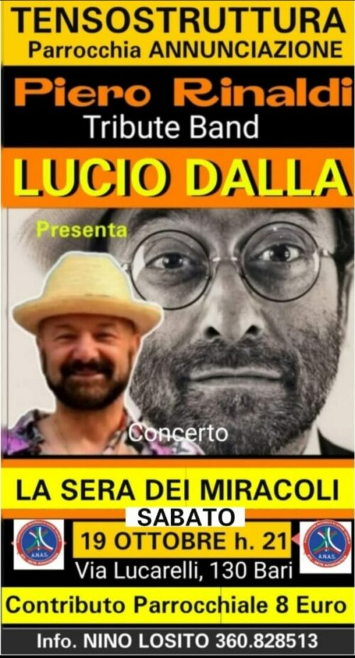 TENSOSTRUTURA PARROCCHIA ANNUNCIAZIONE LA TRIBUTE BAND A LUCIO DALLA