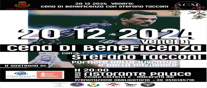 CENA DI BENEFICENZA CON STEFANO TACCONI