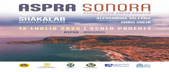 Il 12 luglio al via “ASPRA SONORA – Aspra canta Santa Rosalia”: laboratori e musica (con Shakalab, Chris Obehi e Alessandra Salerno)