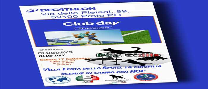 Il 27 settembre a Prato torna il CLUB DAY di Decathlon, con una giornata dedicata allo sport e alla cinofilia