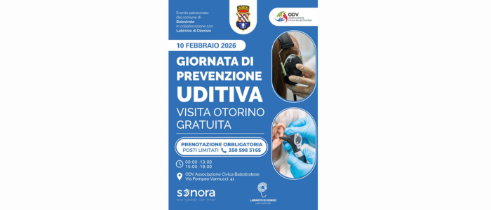 PRENDERSI CURA DELL’UDITO: UNA GIORNATA DEDICATA ALLA PREVENZIONE A BALESTRATE